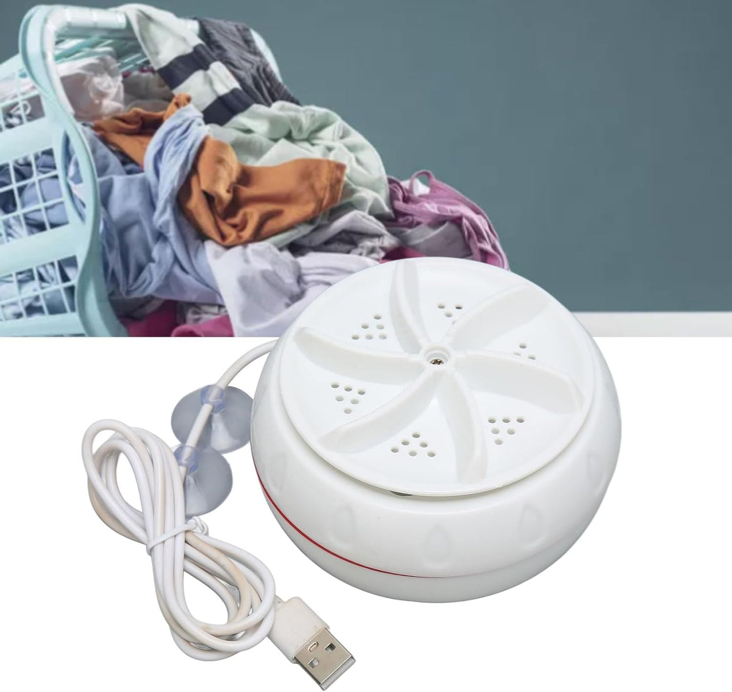 Portable Mini Washing Machine - Lightweight Turbo Washer with USB Cable for Home, Camping, College Dorms & Travel, Compact Design for Small Spaces