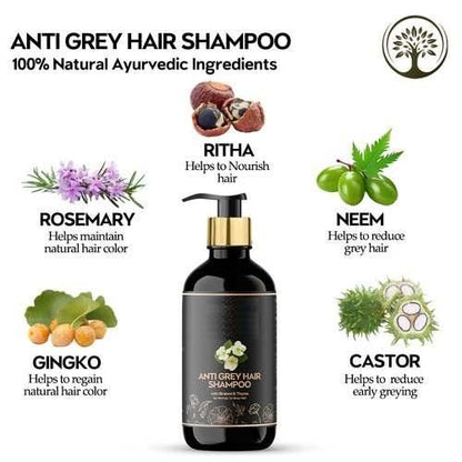 Anti Grey Hair Shampoo Organic 300 ml (Pack of 1)